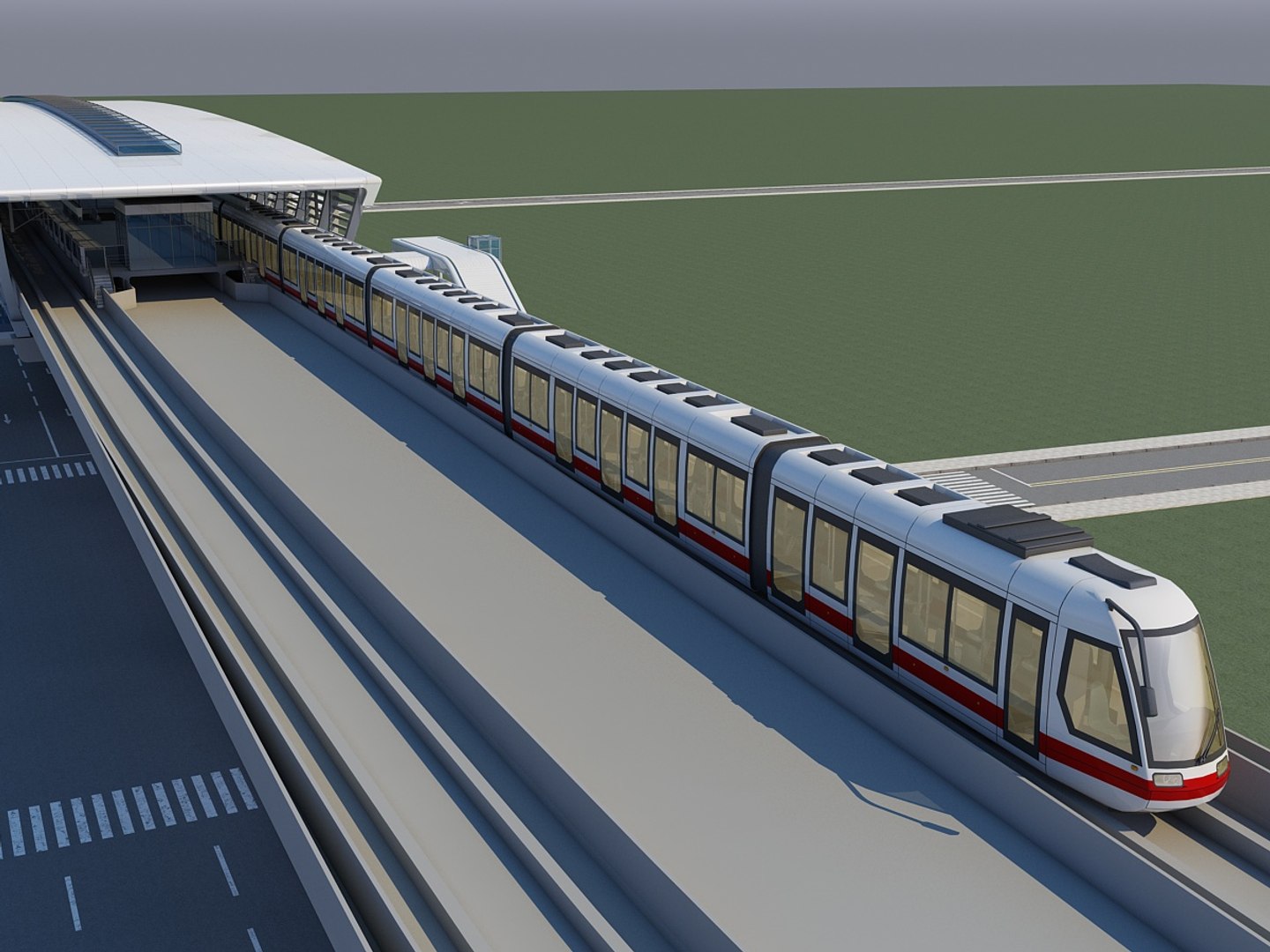 3D Model Light Rail Station - TurboSquid 2032181