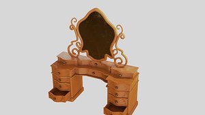 3D Vanity Table 4k pbr textures Low-poly 3D model