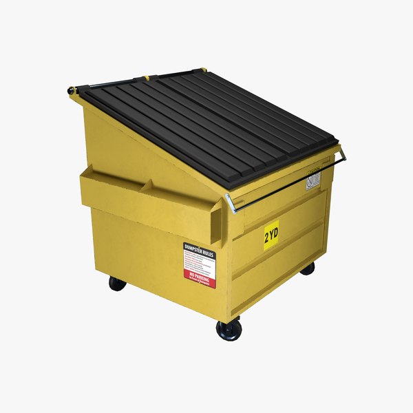 Yellow Dumpster 2yard New-Dirty 3D