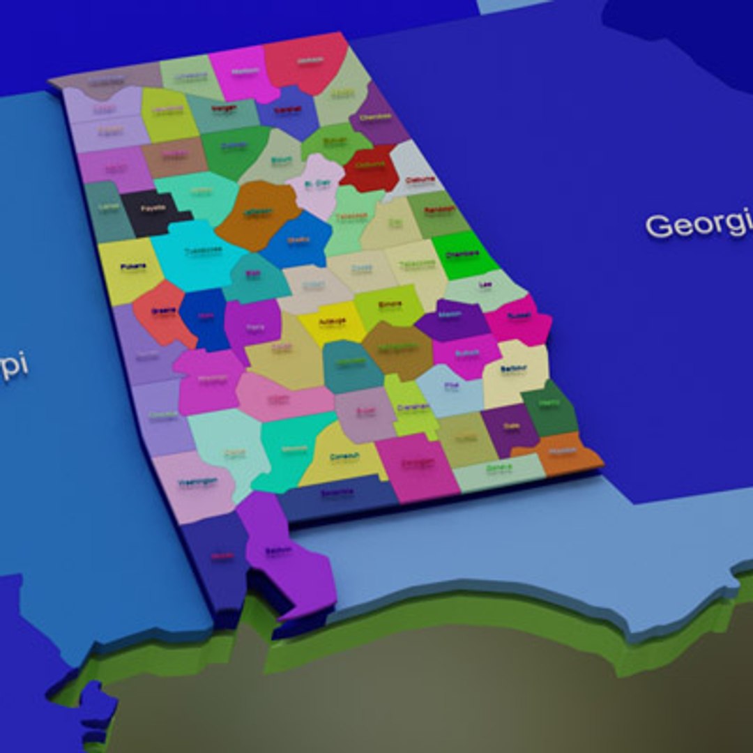 3d model usa alabama counties https://p.turbosquid.com/ts-thumb/cG/ouZrl7/S80mQwwF/alabama_zoom/jpg/1220352848/1920x1080/fit_q87/fd11c5c7c6e55fb1d0cb9dc5e5133a95a59dc4fc/alabama_zoom.jpg