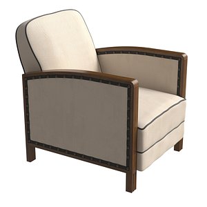 1930s French Art Deco Maple Club Chairs in Cotton White- A Pair model