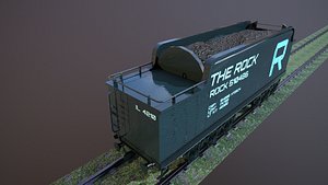 train hopper car engines 3D model