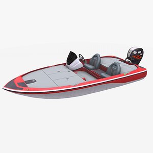 Bass Fishing Boat Low-poly PBR