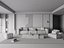 Modern Minimalist Dark Living Room 3D model