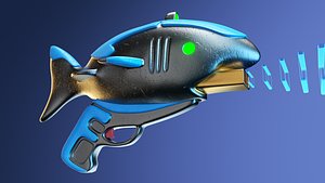 Original cartoon-style pulse gun for games