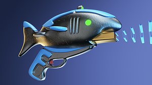 Original cartoon-style pulse gun for games