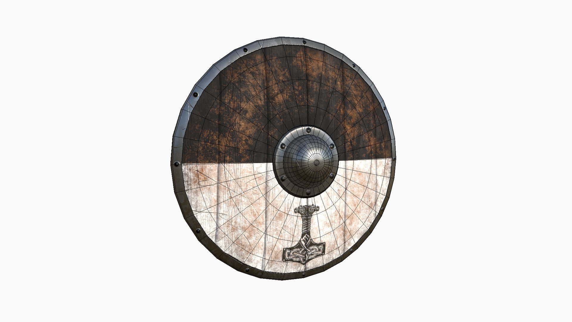 Viking Shield A18 Mjolnir - Character Weapon Design 3D model https://p.turbosquid.com/ts-thumb/cH/0TLPaq/Cn/a18wire/png/1716921253/1920x1080/fit_q87/16740c6751f61764fc1c19289ba316364285e52e/a18wire.jpg