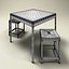 3D model cafe table 2 chair