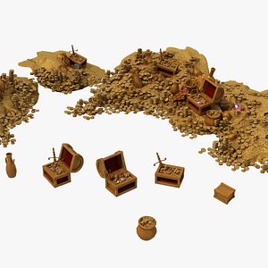 Treasure Hoard Gold Coins and Chests Pack