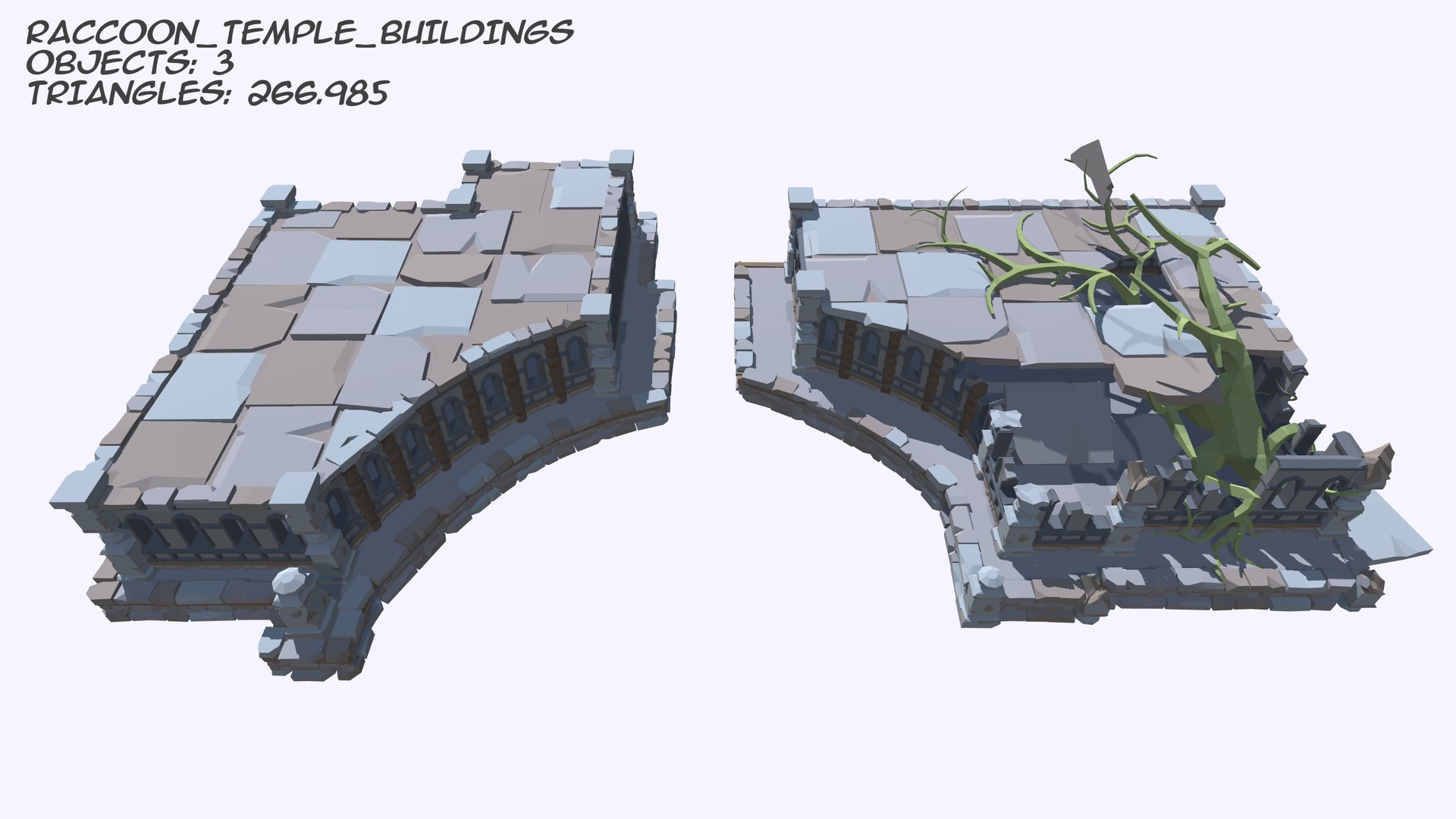Stylized Raccoon Temple - Molel Pack Model - TurboSquid 2243773