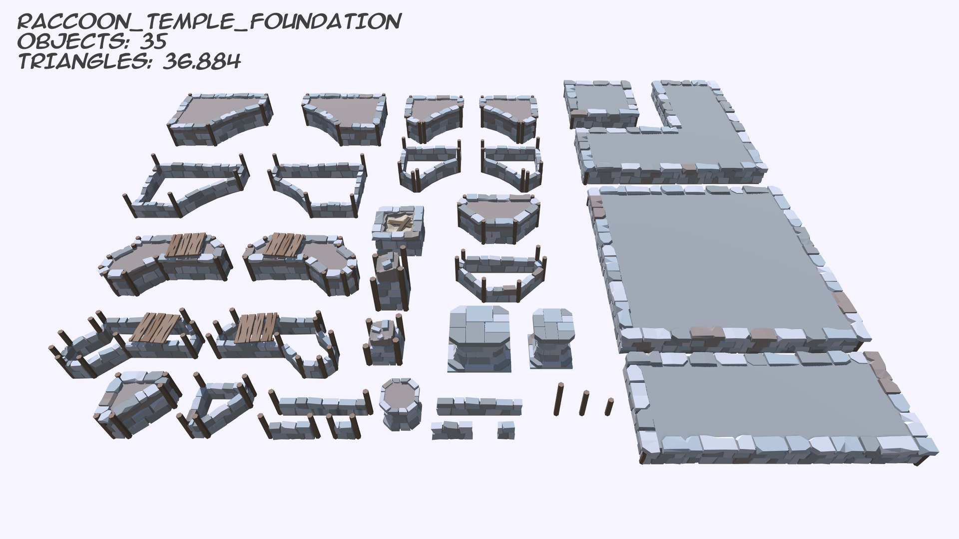 Stylized Raccoon Temple - Molel Pack Model - TurboSquid 2243773