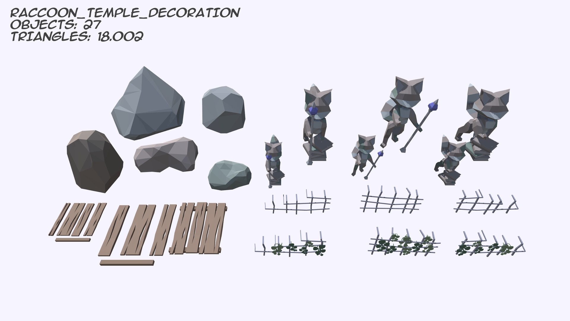 Stylized Raccoon Temple - Molel Pack Model - TurboSquid 2243773