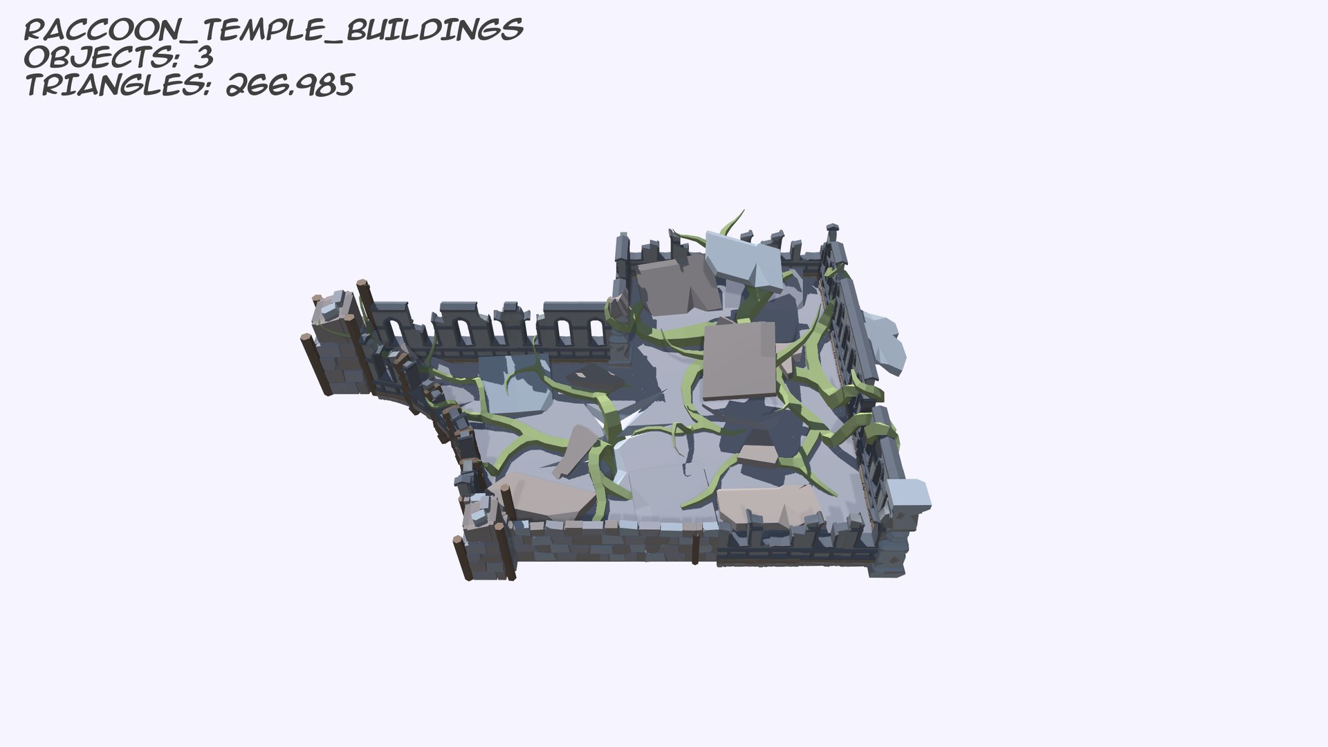 Stylized Raccoon Temple - Molel Pack Model - TurboSquid 2243773