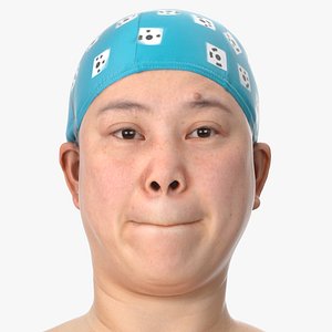 3D model Mei Human Head Lip Suck AU28 Clean Scan