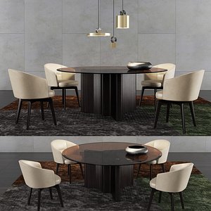 Minotti Lou Dining Table and Amelie Dining Chair