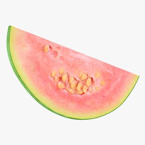 3D realistic half pink guava