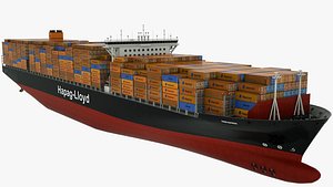 Container Ship Hapag Lloyd Paris Express 3D model