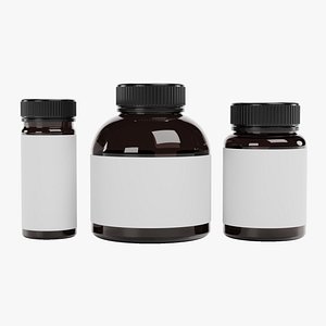 Pill Bottles 2 3D model