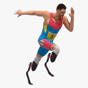 Male Paralympic Runner Animated HQ Standard License 3D model