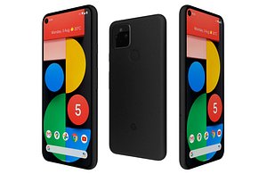 3D Google Pixel 5 Just Black Low Poly