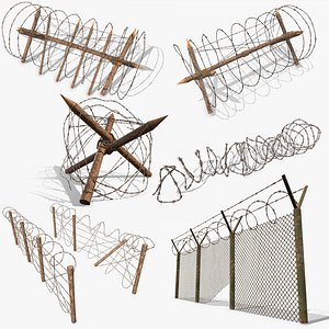 Barbed wire obstacles fences PBR