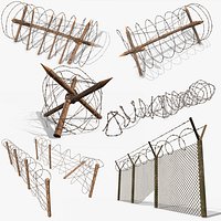 Barbed wire obstacles fences PBR