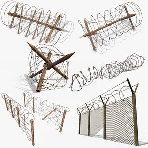 Barbed wire obstacles fences PBR