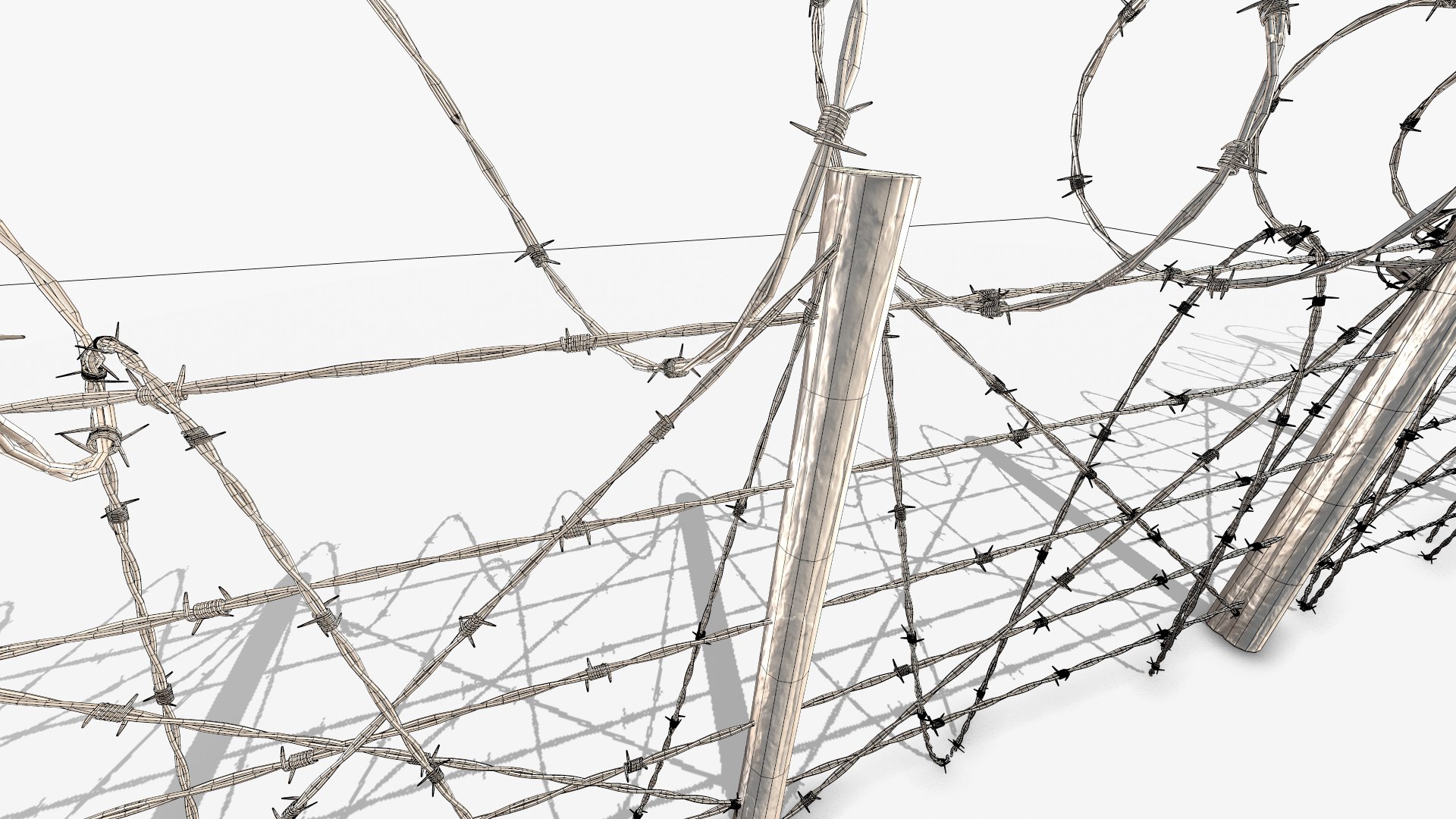 barbed wire fence obstacles 3D model https://p.turbosquid.com/ts-thumb/cH/fBjyYJ/dwdnHvbg/bwf_011/jpg/1572009447/1920x1080/fit_q87/ffeebf45fe1b2ee3660c46dd33d98c4111bc4fac/bwf_011.jpg