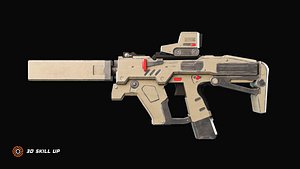 Gun Kareos Game Ready 3D model