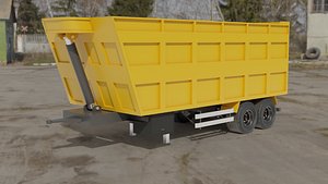 3D Agricultural Trailer Low-poly 3D model