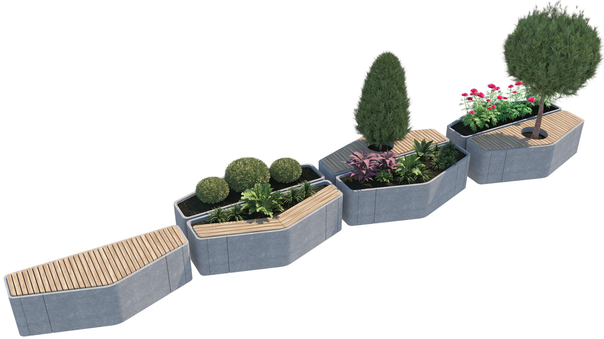 3D model Modular Urban Concrete Planter  Bench System - Modern Landscape Set https://p.turbosquid.com/ts-thumb/cH/gZXPMu/37/render1/jpg/1774211588/1920x1080/fit_q87/f3f9675a99da658819667b965804f3bee561bf1b/render1.jpg