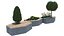 Sistema modular de jardineras urbanas de hormigón - Conjunto de paisajismo moderno