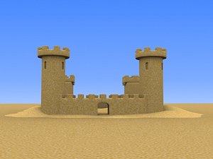 medium sand castle 3d model
