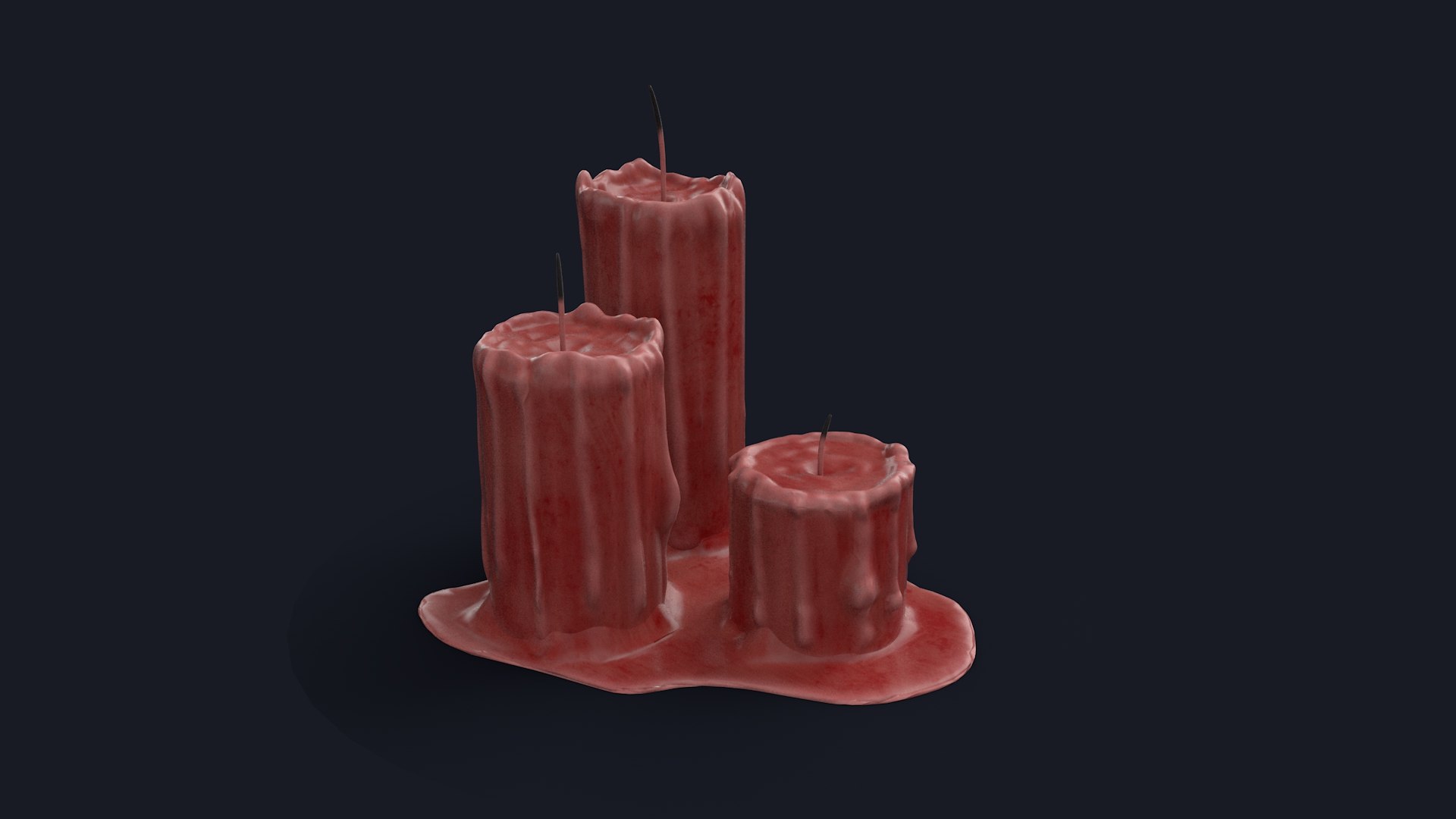 3D Melting Wax Candle Red - TurboSquid 2097748