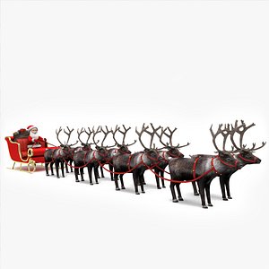 Santa Sleigh with Reindeer