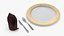 Dinner Plate Setting with Folded Napkin Brown
