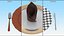 Dinner Plate Setting with Folded Napkin Brown