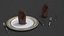 Dinner Plate Setting with Folded Napkin Brown