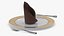 Dinner Plate Setting with Folded Napkin Brown
