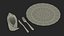 Dinner Plate Setting with Folded Napkin Brown