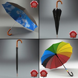 maya umbrellas set modelled
