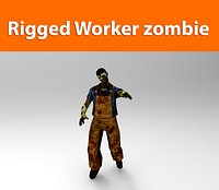 zombie worker low poly game ready