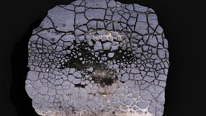 asphalt road cracked debris patch PBR photogrammetry model