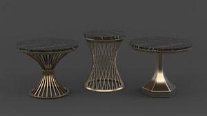 3D Marble Round Coffee Table model