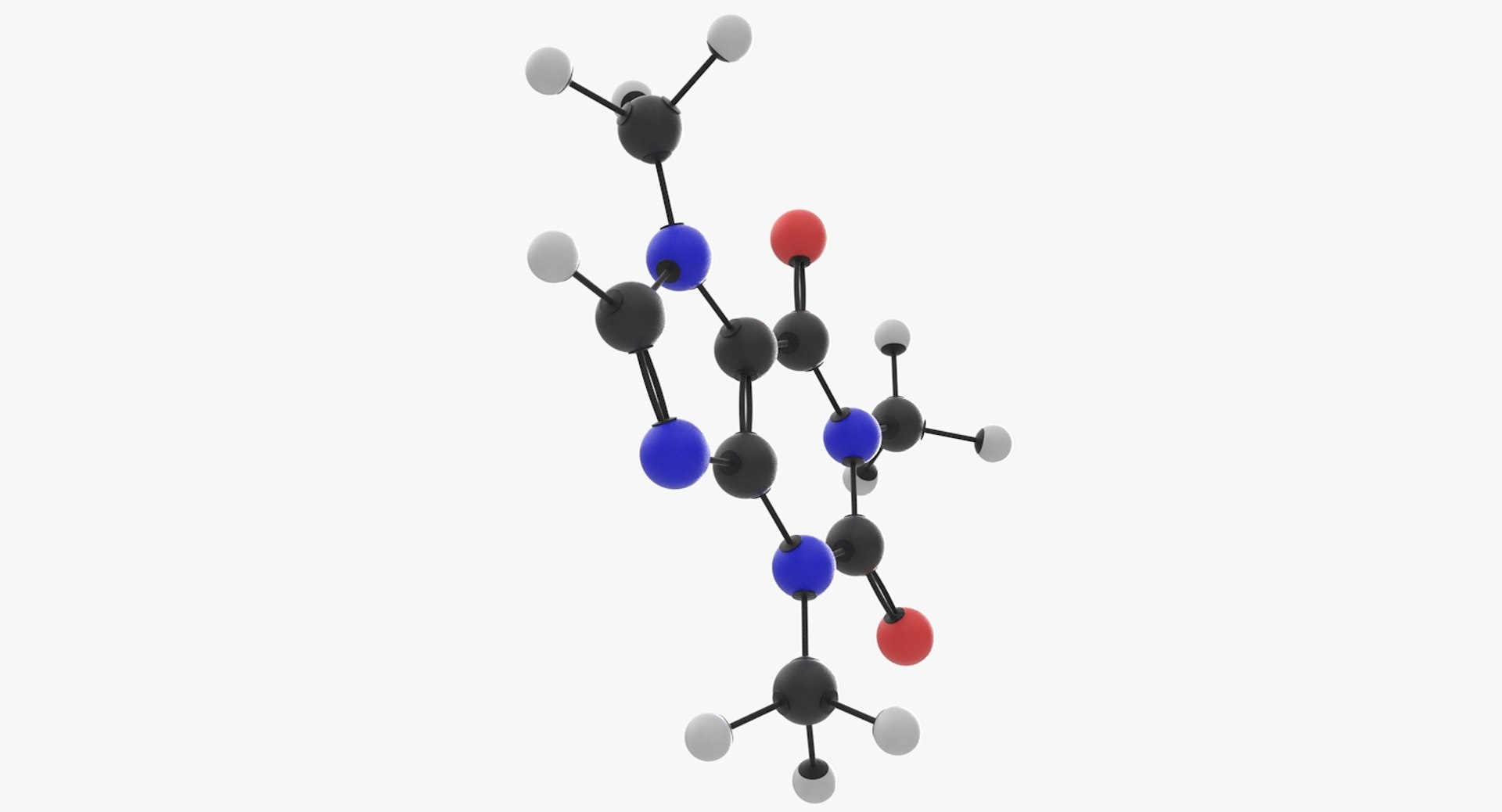 Caffeine Molecule 3D Model - TurboSquid 1418267