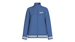 Girls Printed Denim Jacket With Ribbed Hem 3D