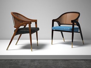 -frame rattan chair 3D model