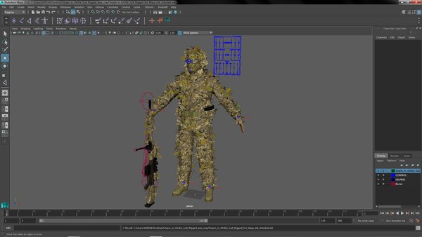マヤ用に装備されたギリースーツのスナイパー3Dモデル - TurboSquid 1994053