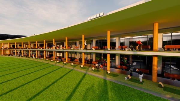 3D driving range golf model