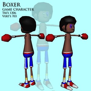 3d boxer guy model